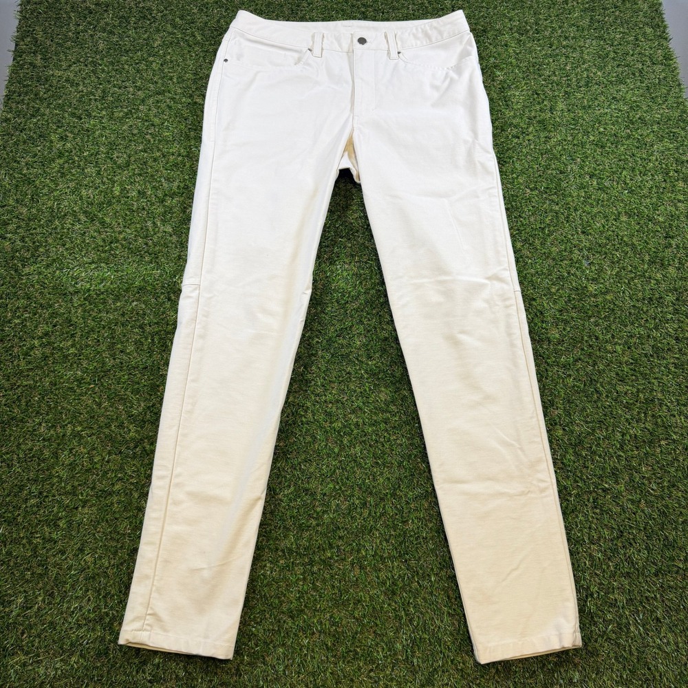 Lululemon ABC Pant Slim Fit 32 Cream White 5 Pocket Technical Stretch Trousers
